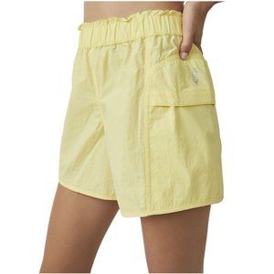 Free People Movement Shorts In The Wild Yellow Athletic Baggy Mid Rise Shorts S